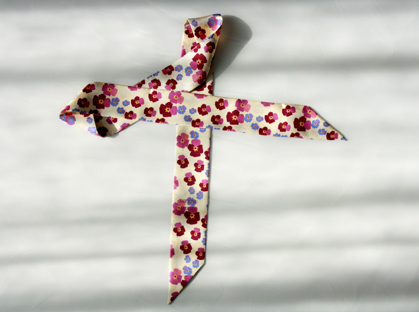 Silk twilly scarf, Heart`s Ease