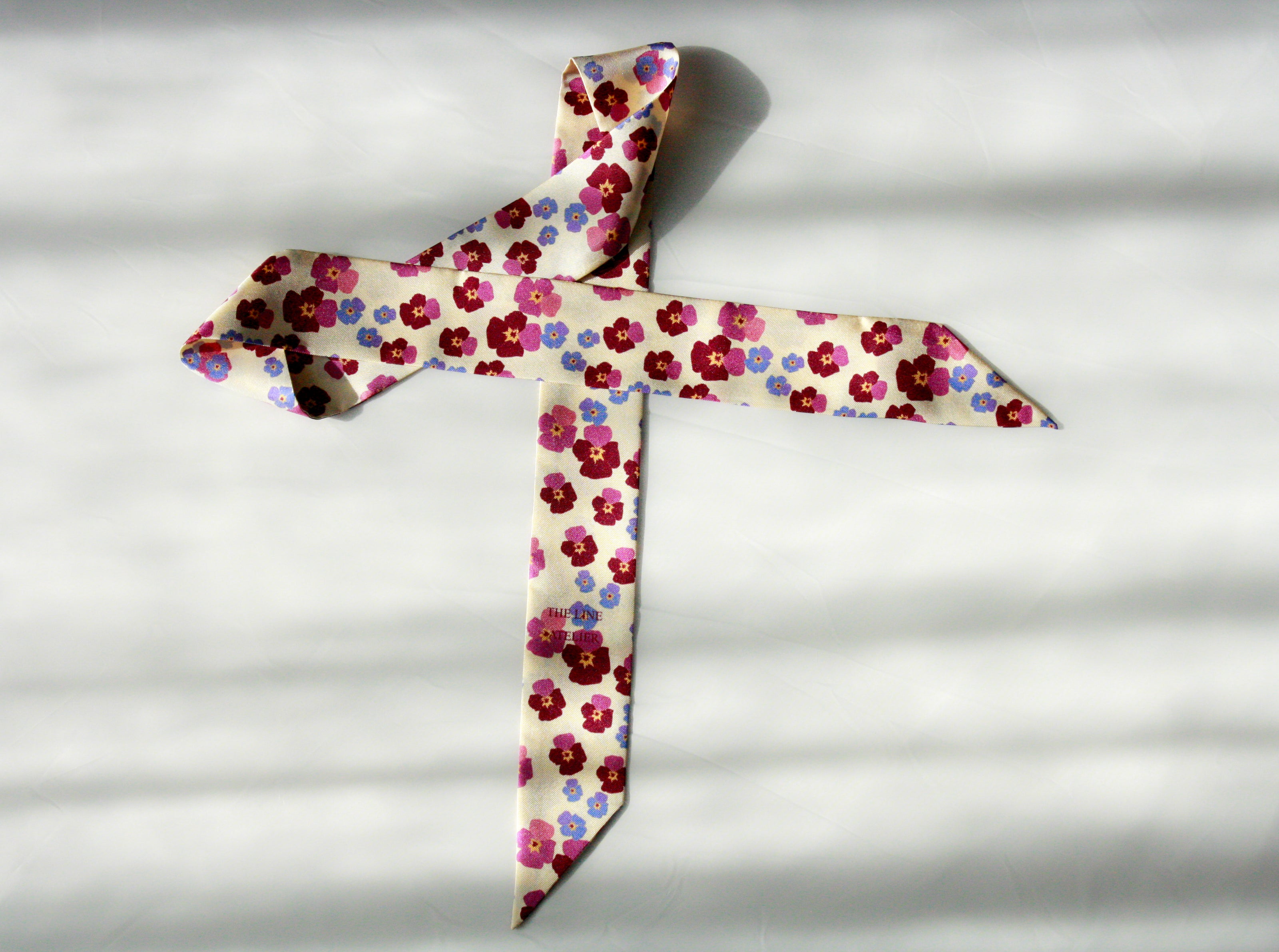 Silk twilly scarf, Heart`s Ease