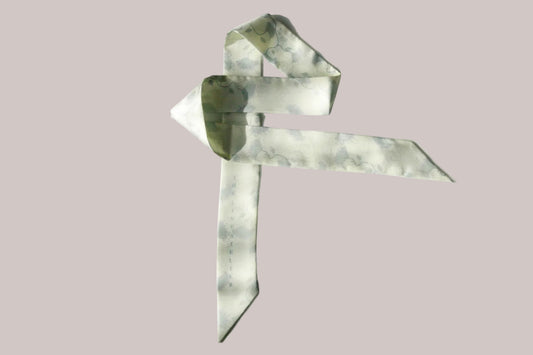 Silk twilly scarf, Morning Reverie in cool mint, by The Line Atelier