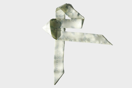 Silk twilly scarf, Morning Reverie in cool mint, by The Line Atelier