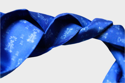 Blue silk twilly scarf by The Line Atelier