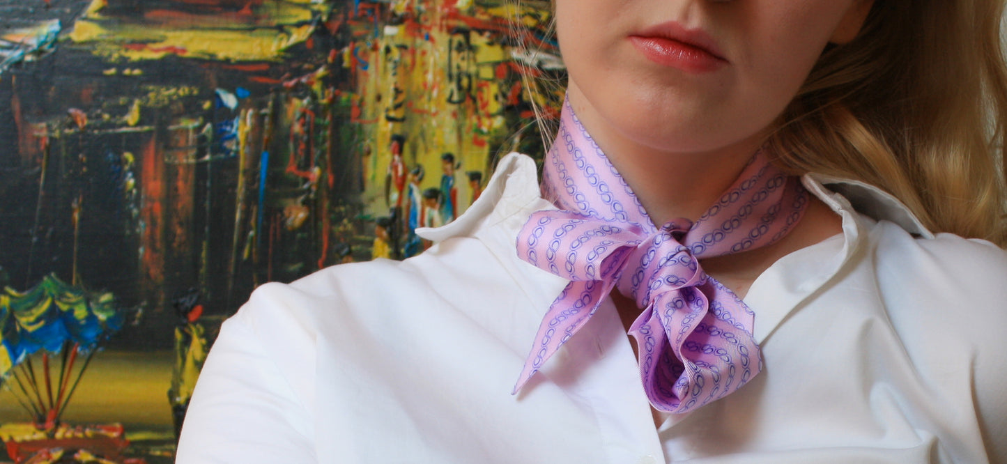 Silk scarf twilly, Wild Overture, purple