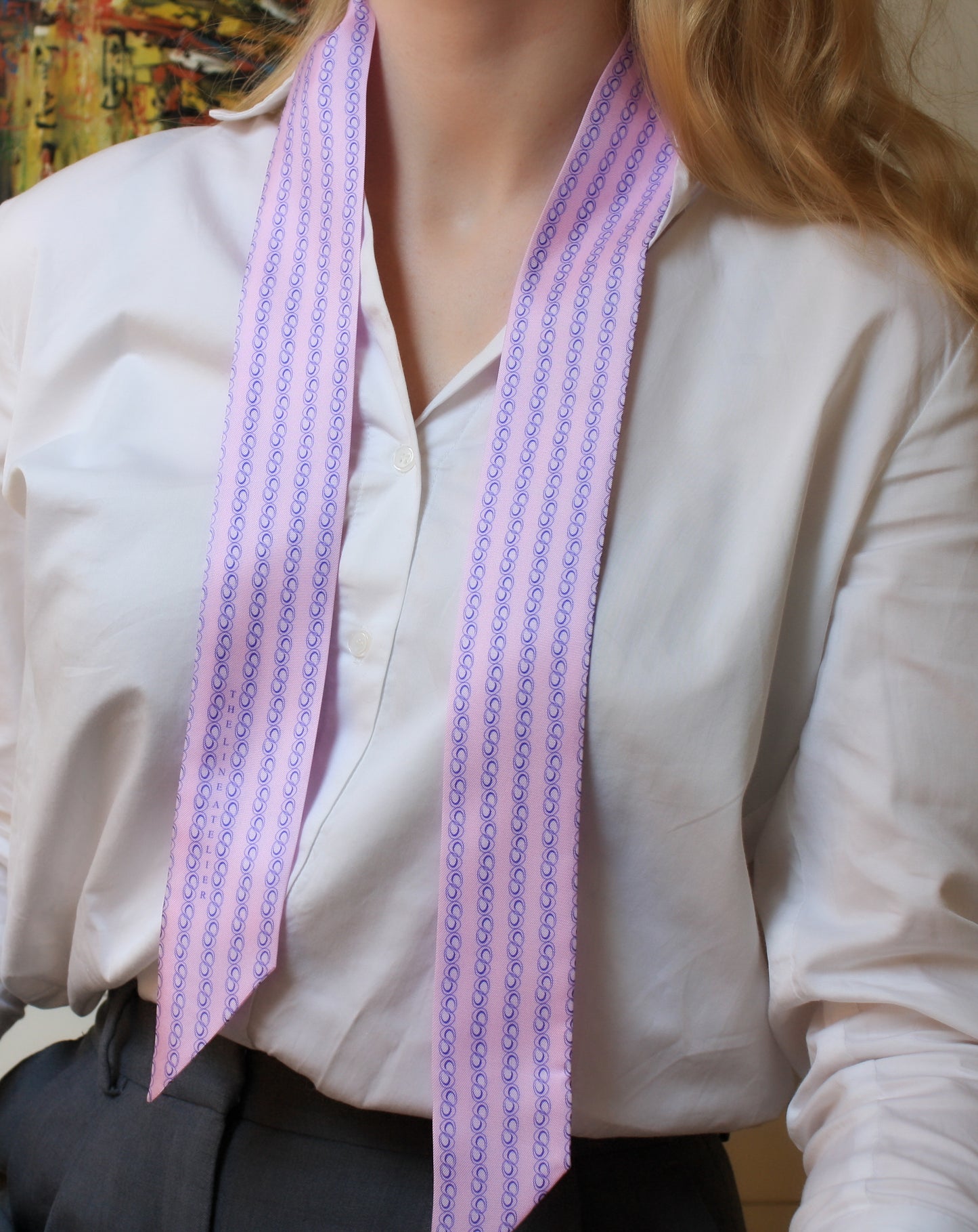 Silk scarf twilly, Wild Overture, purple