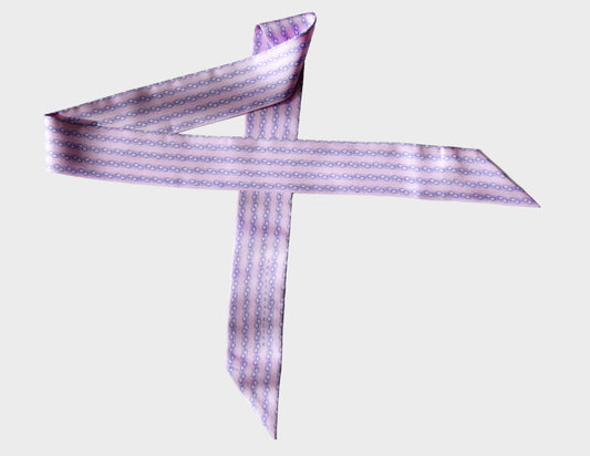 Silk scarf twilly, Wild Overture, purple, by The Line Atelier